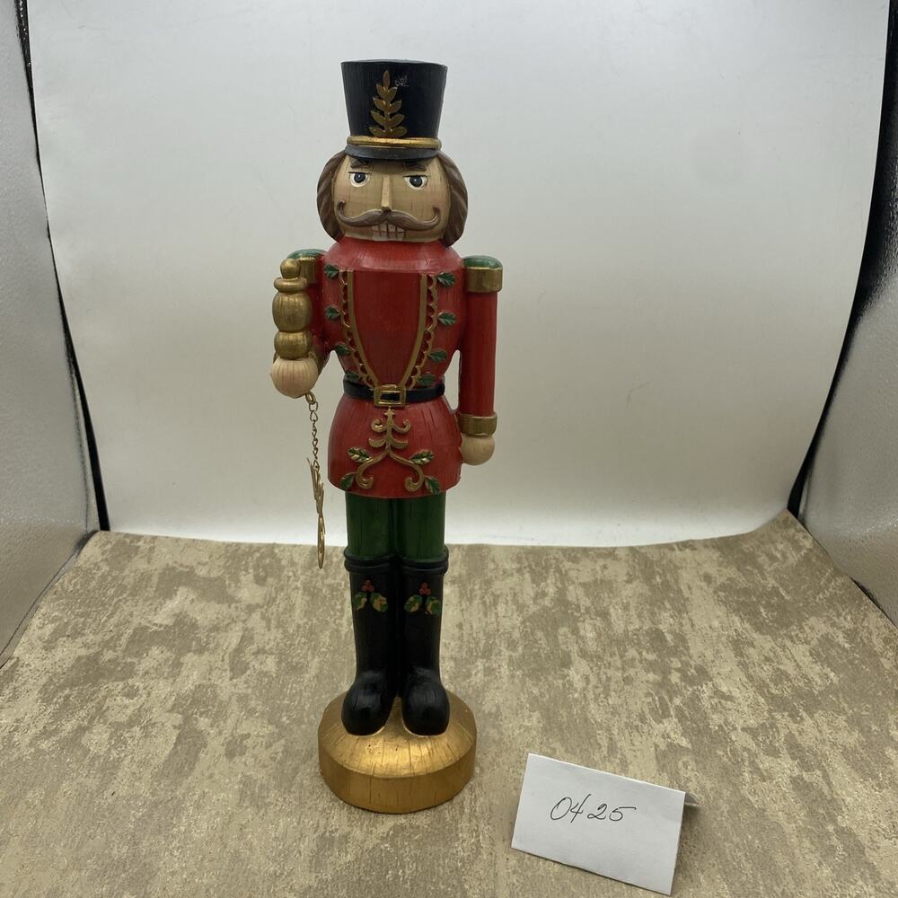 13” Wood Carved Toy Solider Inspired Joy sign Figure Valerie Parr Hill
